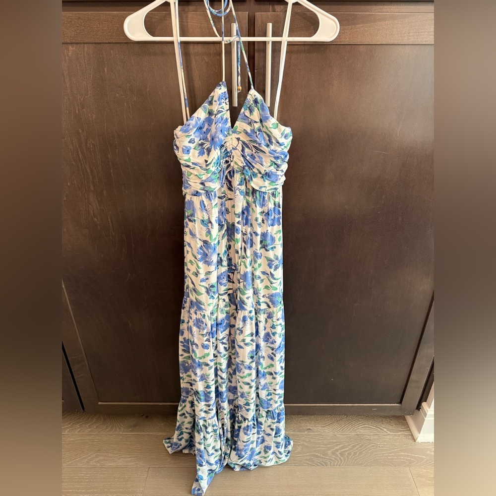 Hello Molly Blue and Green Floral Maxi Dress
